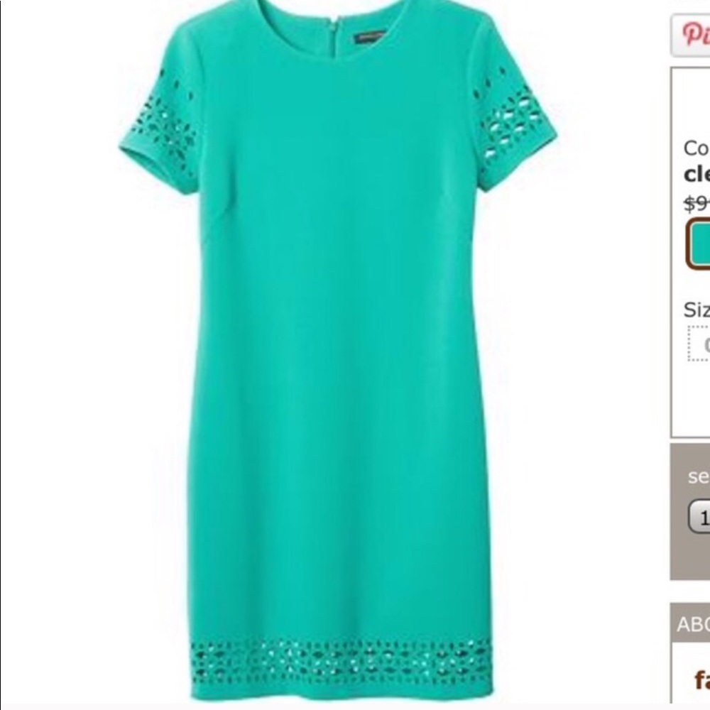 Turquoise Banana republic laser cut dress